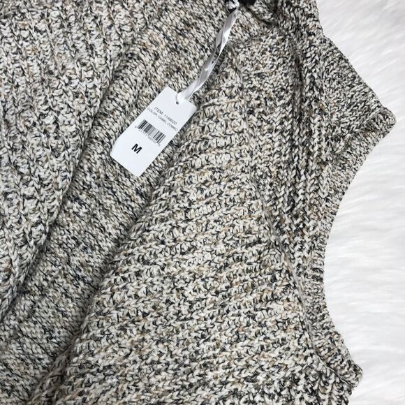 Jones New York Chunky Sweater Knit Waterfall Vest – Cream & Gray – Size M (NWT) - Picture 7 of 9